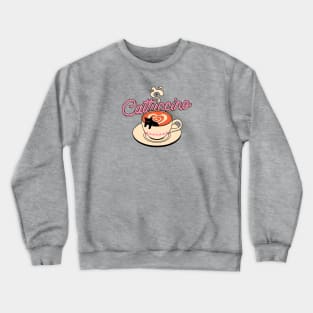 Cappuccino Black Cat in yellow Crewneck Sweatshirt